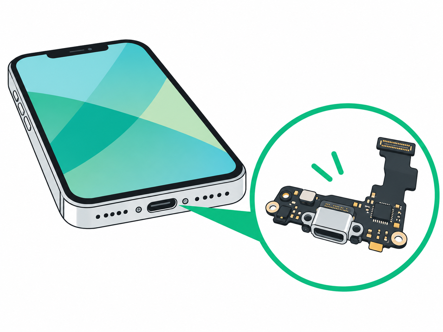 iPhoneの充電口修理（充電コネクタ交換）とは